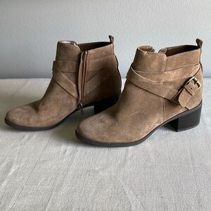 Anne Klein iflex taupe suede bootie